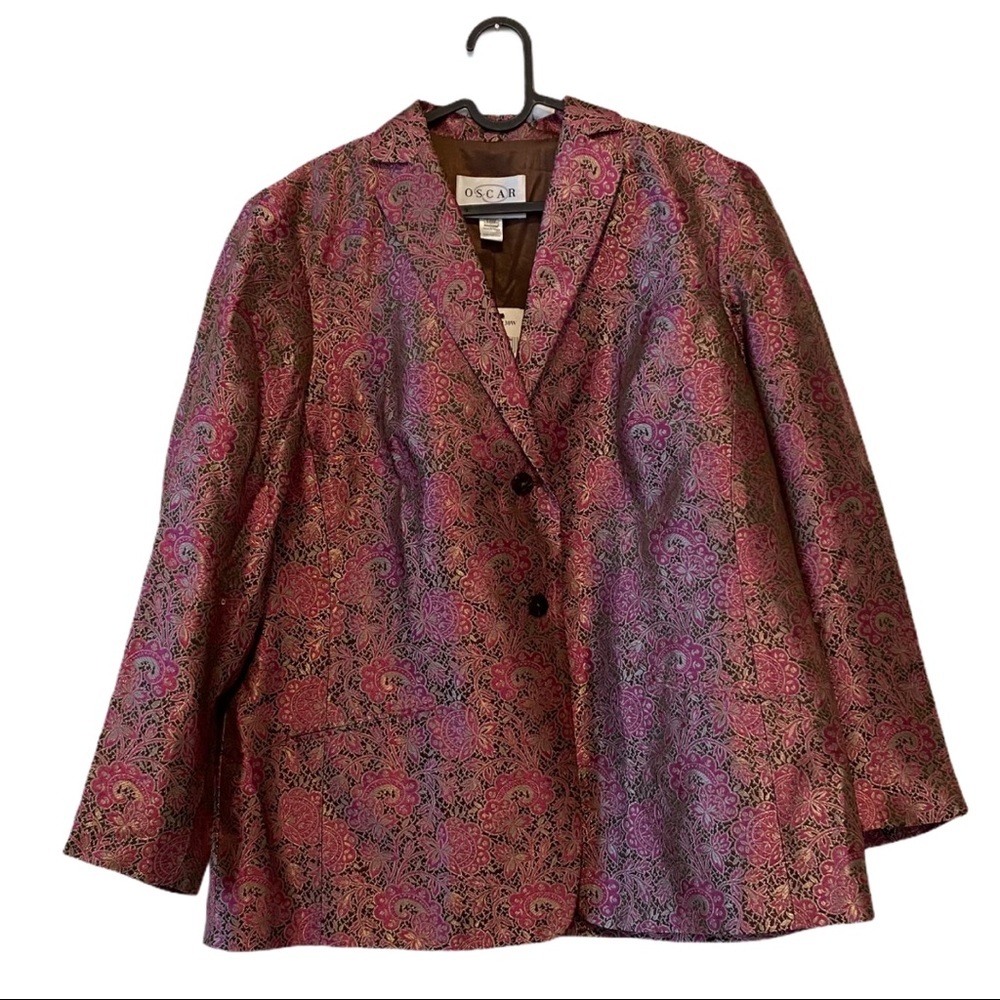 OSCAR DE LA RENTA Vintage silk brocade blazer
